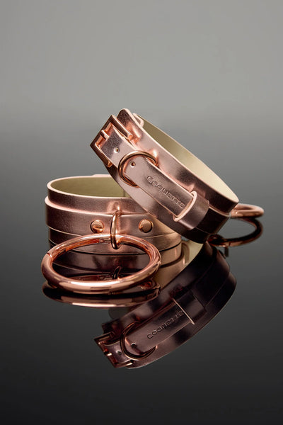 Fiery Elegance Vegan Ankle Cuffs in Rose Gold