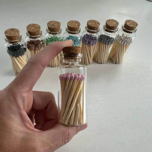 Apothecary Vial of Matches in Black & White