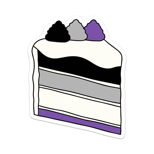 .Asexual Pride Cake Sticker