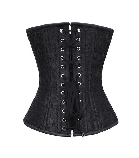 Flourish Overbust Corset in Black Brocade