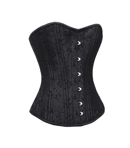 Flourish Overbust Corset in Black Brocade