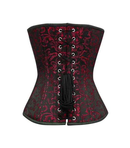 Flourish Overbust Corset in Red Brocade