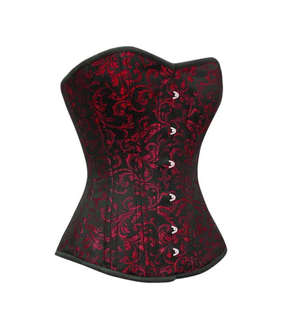 Flourish Overbust Corset in Red Brocade