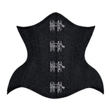 Hide and Seek Steampunk Curvy Underbust in Black Brocade