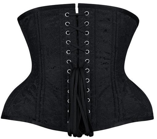 Hide and Seek Steampunk Curvy Underbust in Black Brocade