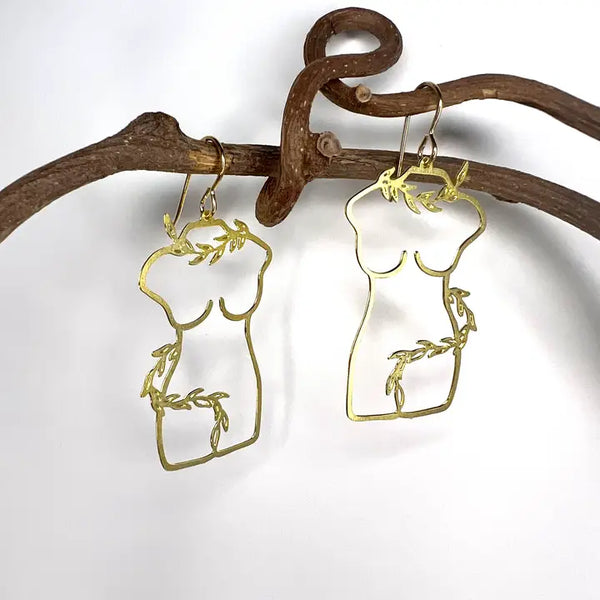 I am Woman Earrings in Gold