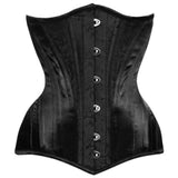 Karissa's Kiss Longline Brocade & Satin Underbust Corset in Black