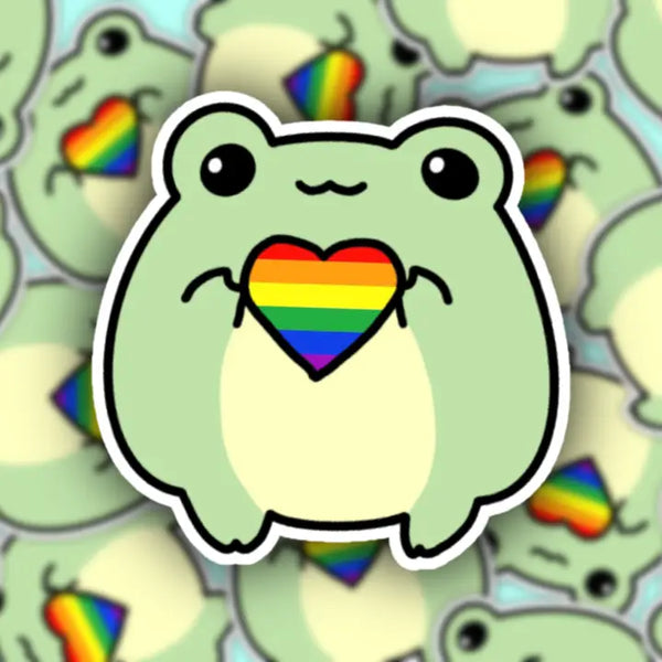 Kawaii Frog Pride Sticker