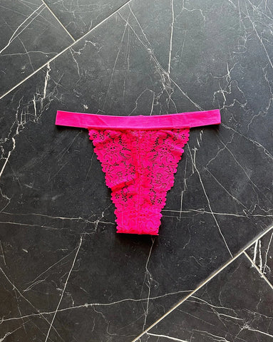 Kilo Brava Lace Thong in Azalea Pink