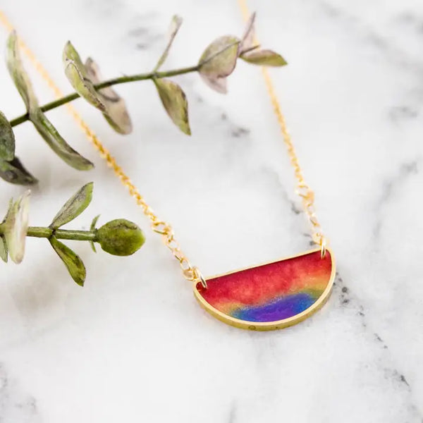 Mood Swings Half-Circle Necklace in Rainbow