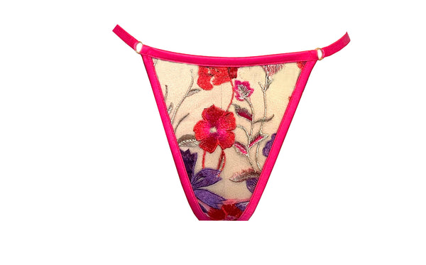 Kilo Brava Embroidery G-String in Bright Floral