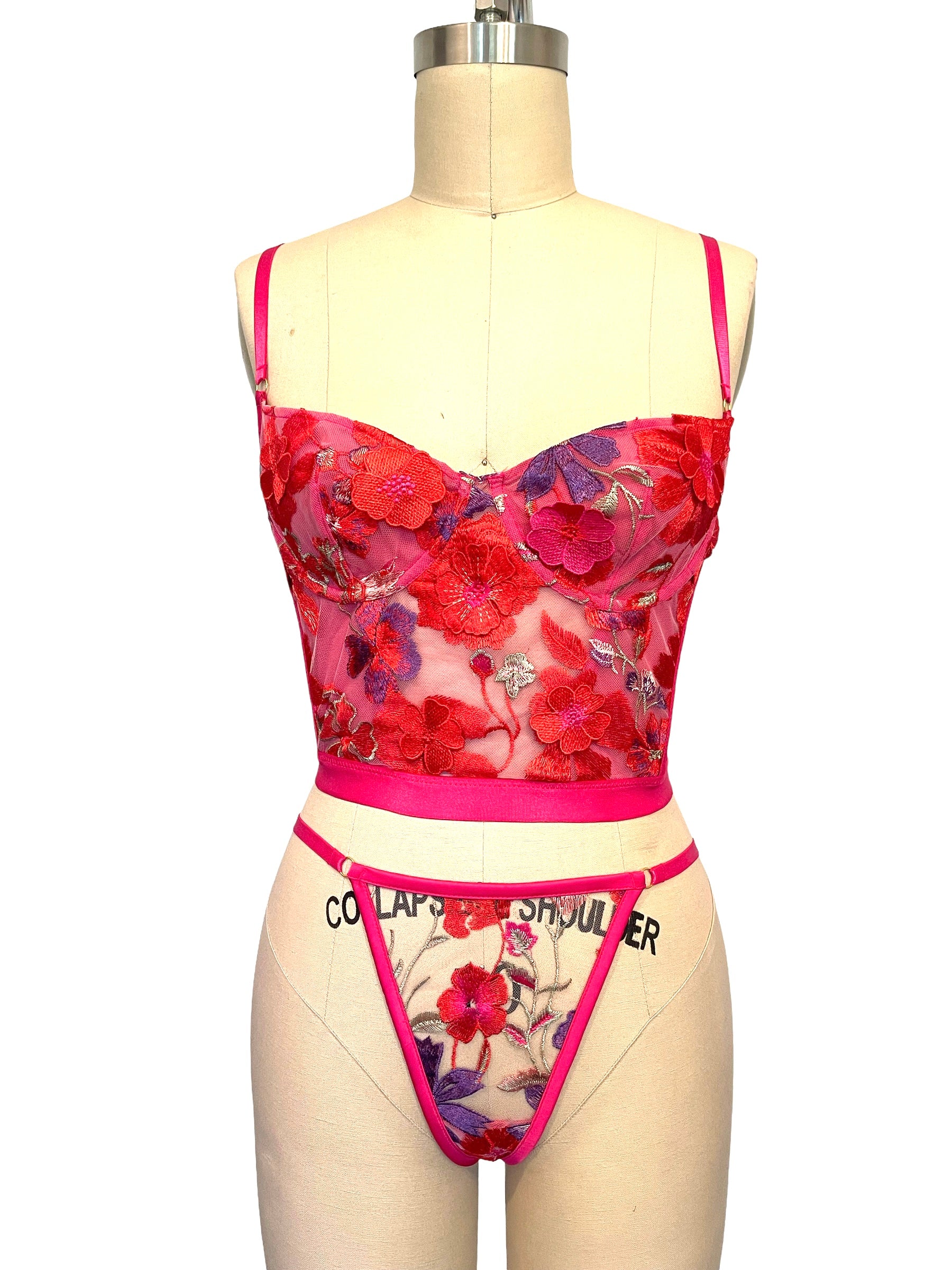 .Kilo Brava Embroidery Bustier in Bright Floral