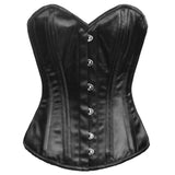 Queen Hedwig Satin Overbust Corset in Black