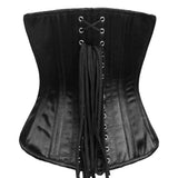 Queen Hedwig Satin Overbust Corset in Black