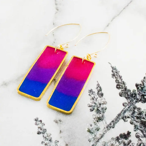 Rectangle Earrings Pride Ombres