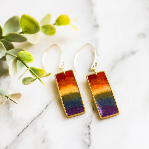 Rectangle Earrings Pride Ombres