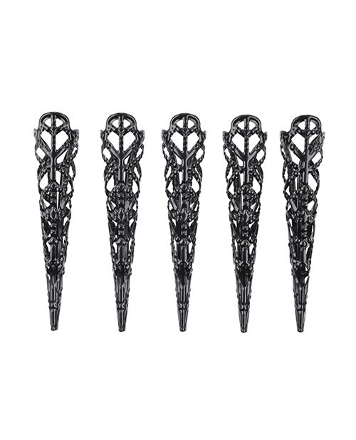 5 decorative metal sensation fingertips for bdsm sensation play