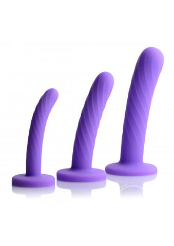 Triple Play Pegging Dildo Set in Purple