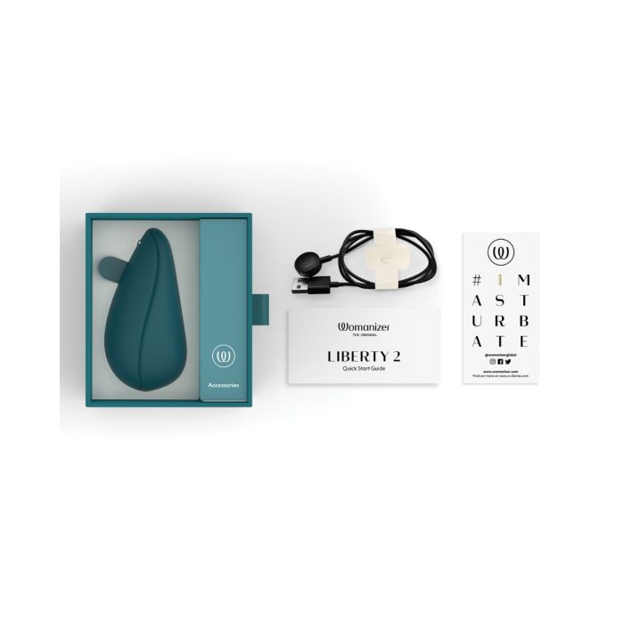 Womanizer Liberty 2 Air Pulse Toy in Dark Petrol