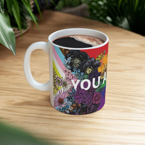 You Are Loved Pride Mug  by Transpainter