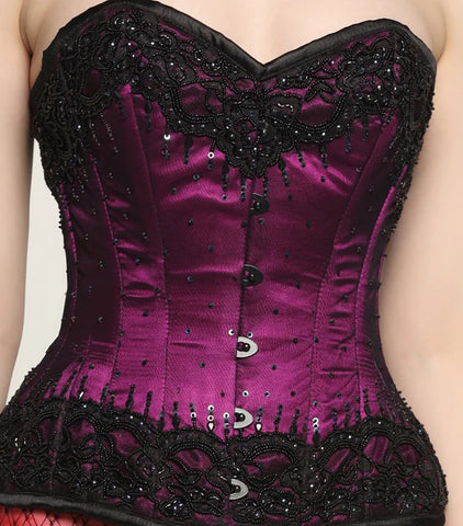 .Your Majesty Beaded Overbust Corset in Magenta