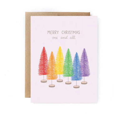 .Merry Christmas One & All Rainbow Greeting Card