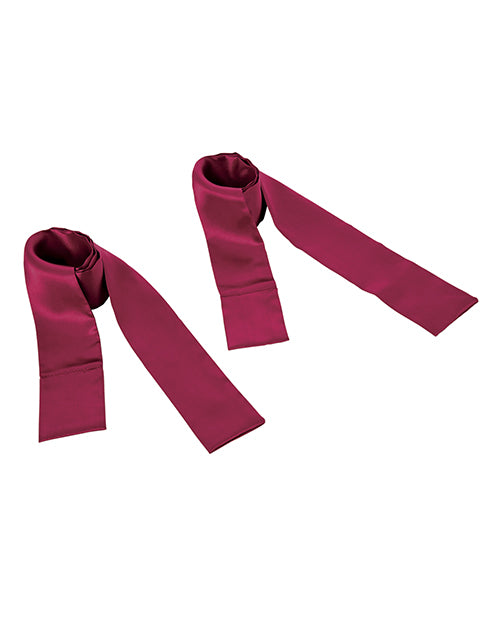 Playful Mischief Silky Dual Restraint Blindfold in Burgundy