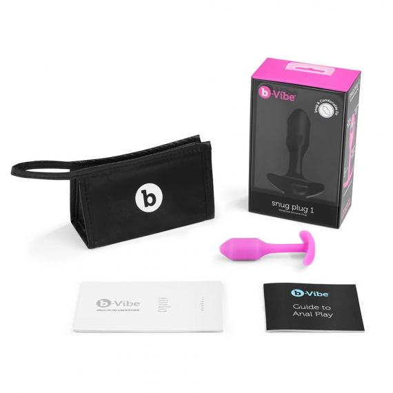 B-Vibe Snug Plug 1 Small Weighted Plug in Pink