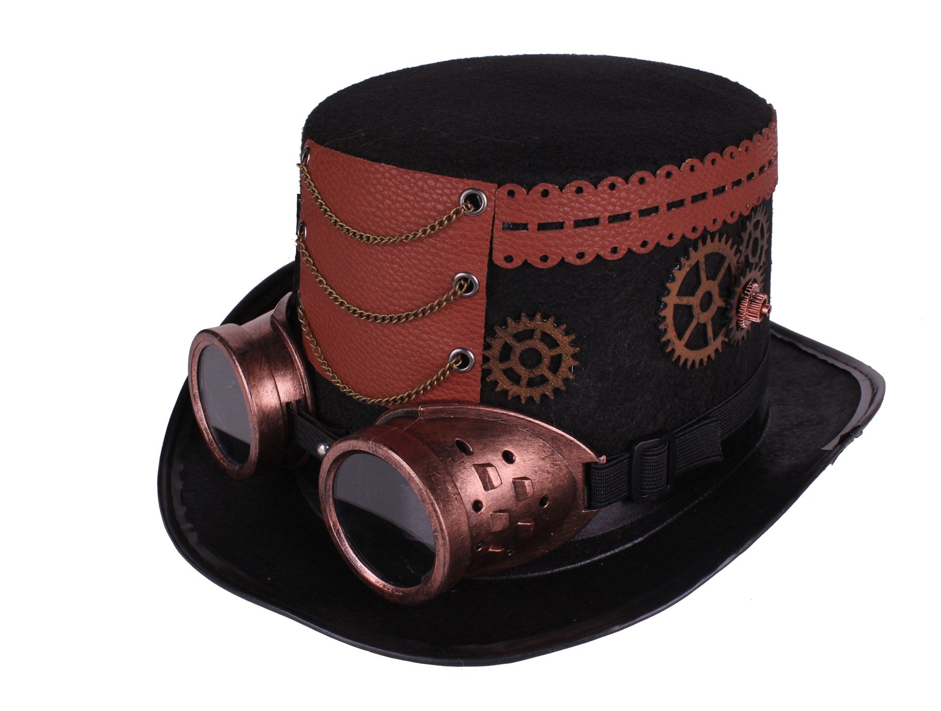 Steampunk Hat with Goggles in Copper